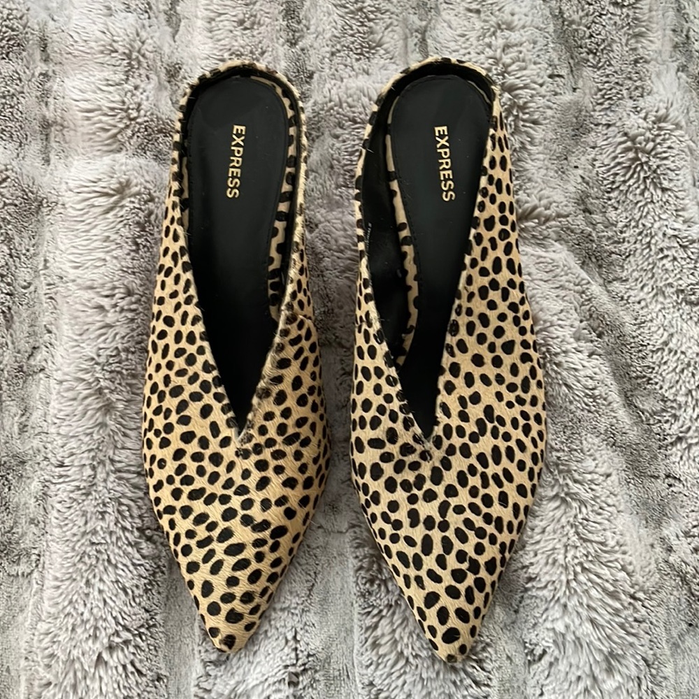 Express Leopard Print Mules
